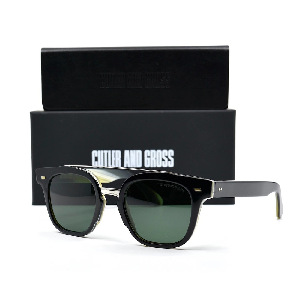 CUTLER&GROSS OF LONDON CG1297S 04 BLACK GREEN AUTHENTIC SUNGLASSES - Picture 9 of 14